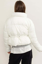Cream White Quilted Puffer Jacket - Stylish Comfort, Jackets, $ 63.00, A Moment Of Now™